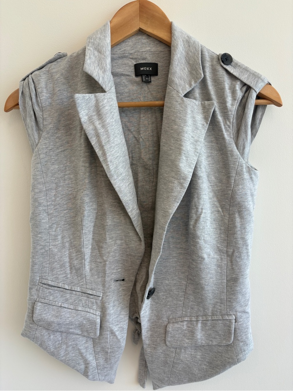 Mexx Light Grey Sleeveless Blazer Vest